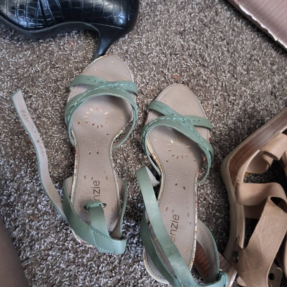 Kenzie Mint Green Strappy Sandals - Picture 2 of 16